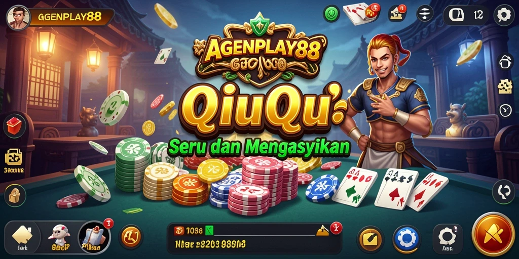 Tampilan gameplay menegangkan dalam permainan QiuQiu AGENPLAY88.