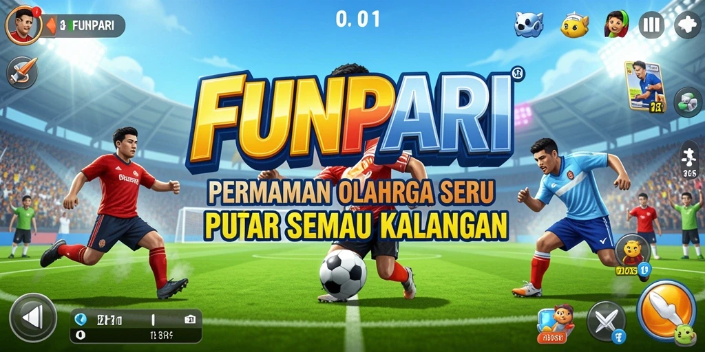 Tampilan gameplay FUNPARI yang seru dan menarik.