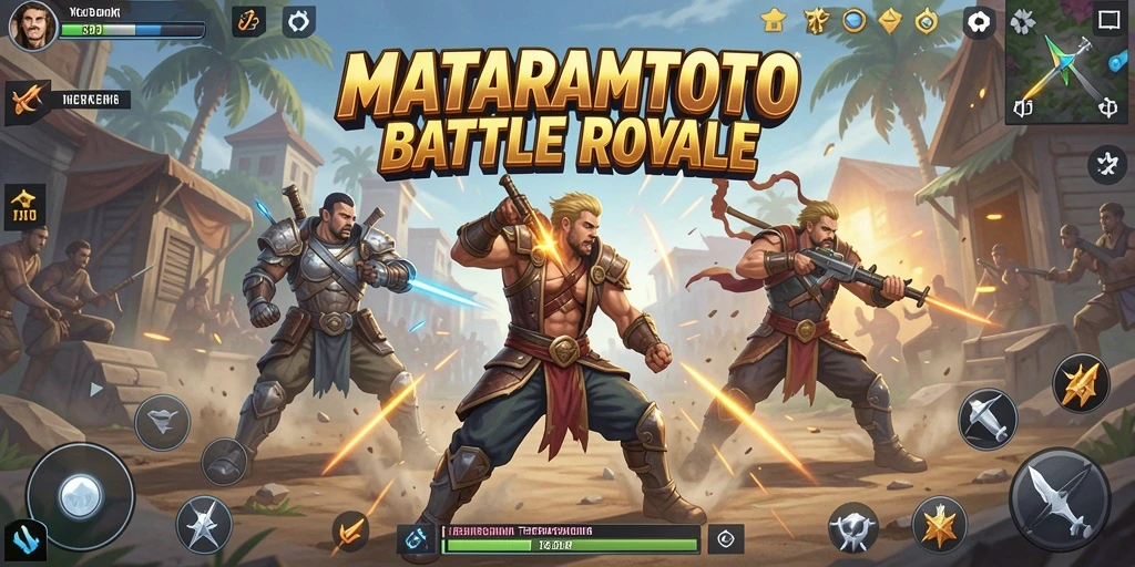 Gameplay mendebarkan dari MATARAMTOTO di arena Battle Royale.