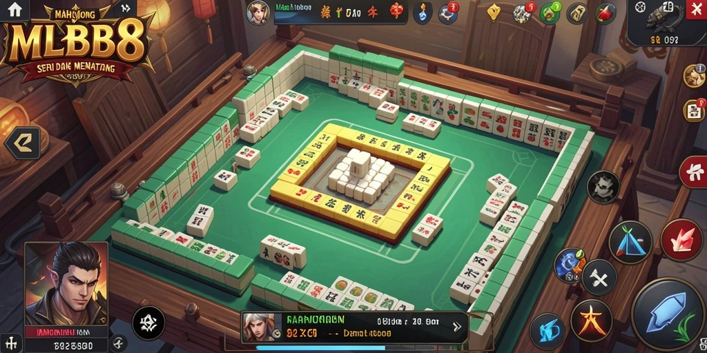 Tampilan menarik dari gameplay Mahjong yang menantang.