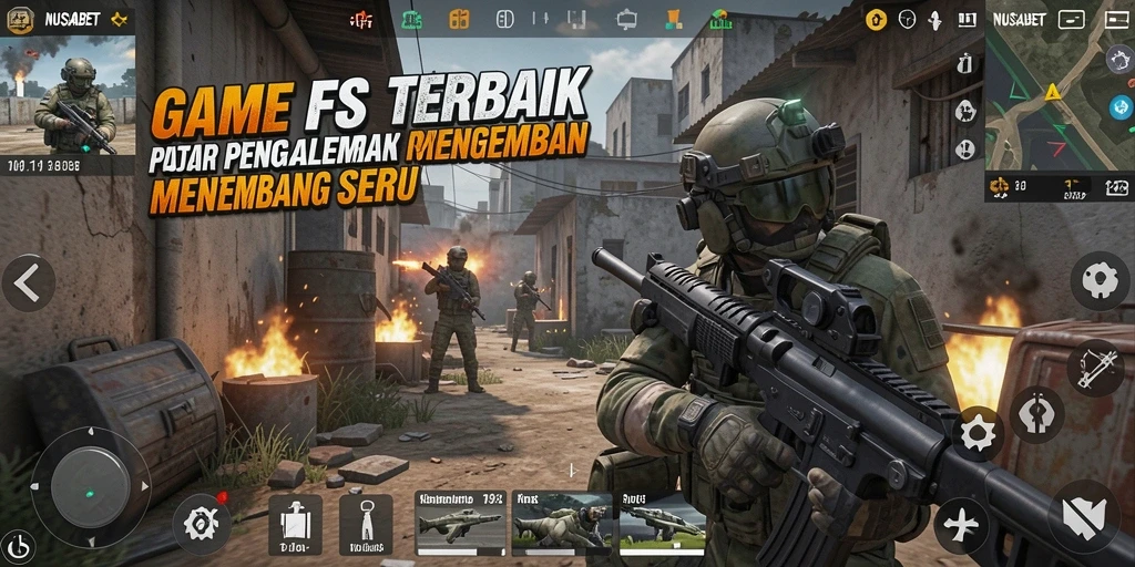 Tampilan menarik dari gameplay FPS di NUSABET.