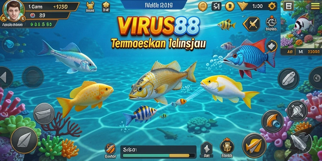 Gameplay Tembak Ikan seru di aplikasi VIRUS88.